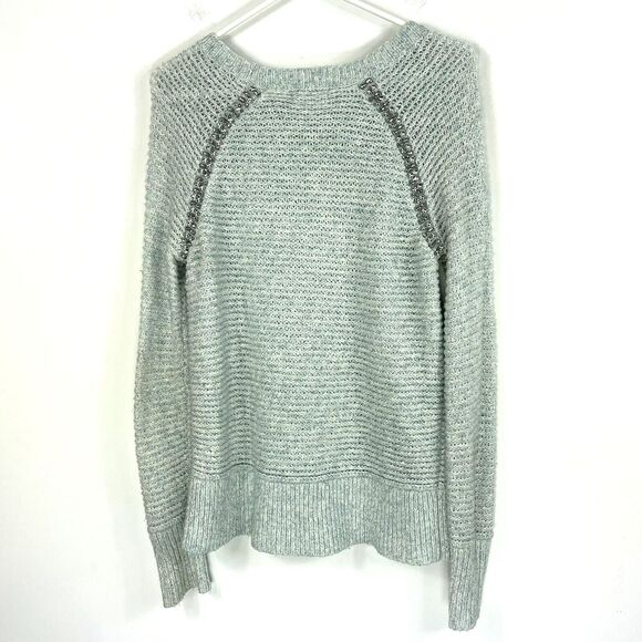 Anthropologie Sleeping on Snow Sweater Size XXS Light Blue Jewel Seams - Picture 3 of 5